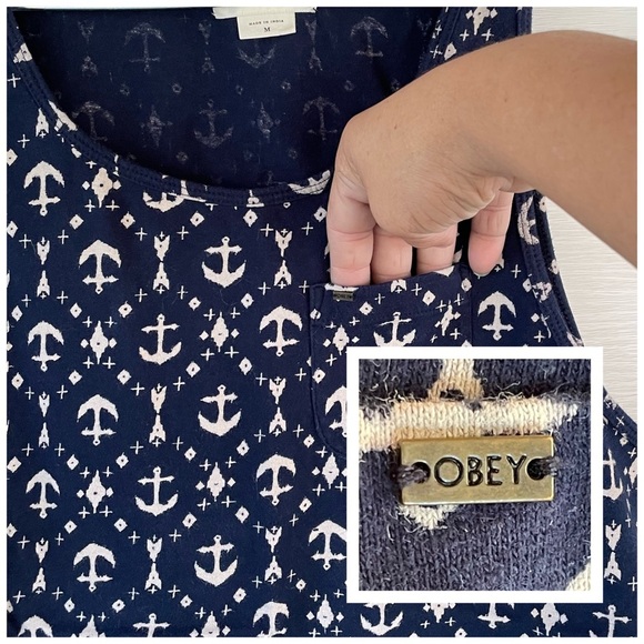 OBEY PROPAGANDA Anchor Print Tank Top Sz M - Picture 5 of 8